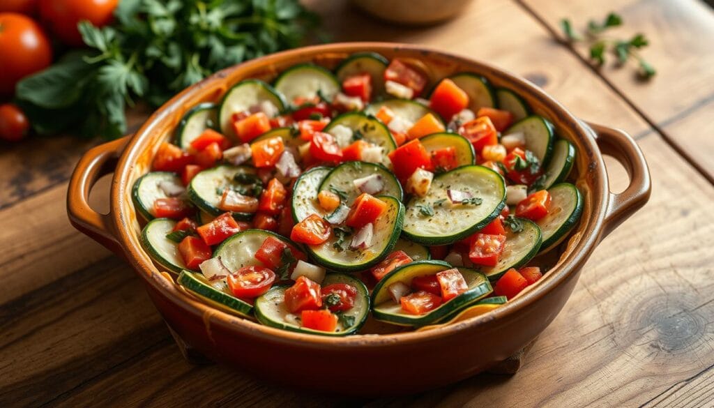 Zucchinipfanne: Ein leckerer und gesunder Gemüseauflauf